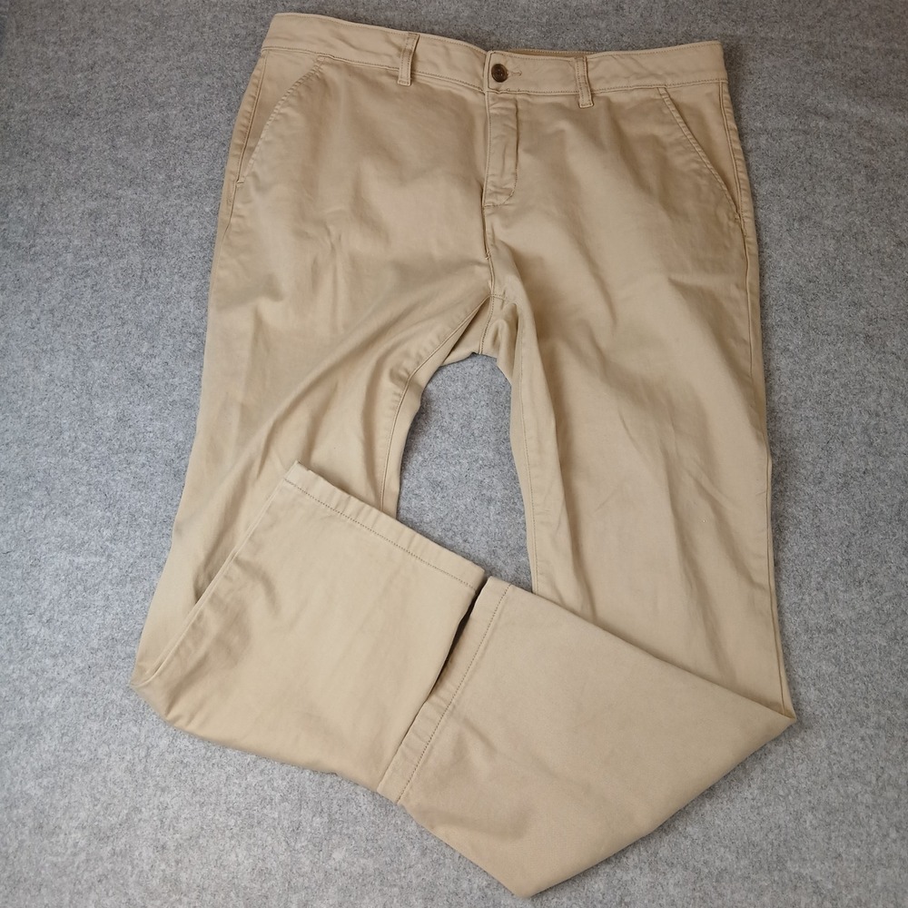 St. John's Bay Girlfriend Chino Pants Womens 16W Tan Khaki Stretch Cotton Twill